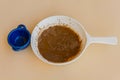 Pan of bagna cauda with a small pan