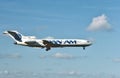 Pan Am Boeing B-727 landing at Miami on October 3 , 1986 after a flight from New York.