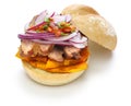 Pan con chicharron, peruvian pork sandwich Royalty Free Stock Photo