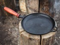 Pan for cooking pancakes on a Finnish candle