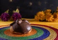 Pan de Muerto, Bread of Dead Mexican Sugar Scone and Chocolate