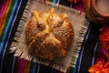 Pan de Muerto con ajonjoli Top View