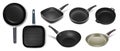 Pan Dishes Realistic Set Royalty Free Stock Photo