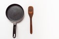 empty pan and flipper used in frying for cooking,kitchenware Royalty Free Stock Photo
