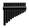 Pan Flute Silhouette, Wood Wind Musical Instruments