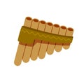 Pan flute. Bamboo pipe. Folk musical instrument of Greece Royalty Free Stock Photo