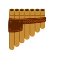 Pan flute. Bamboo pipe. Folk musical instrument of Greece Royalty Free Stock Photo