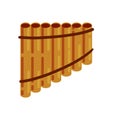 Pan flute. Bamboo pipe. Folk musical instrument of Greece Royalty Free Stock Photo