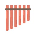 Pan flute cartoon icon flat. Vector Royalty Free Stock Photo