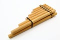 pan flute close-up isolated over white Royalty Free Stock Photo