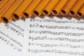 Pan Flute and Notes Royalty Free Stock Photo