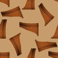 Pan flute pattern Royalty Free Stock Photo