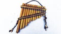 Pan flute, pipes, ZampoÃÂ±a, Antara, Siku, Syrinx wind instrument. Royalty Free Stock Photo