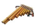 Pan flute, pipes, ZampoÃÂ±a, Antara, Siku, Syrinx wind instrument. Royalty Free Stock Photo