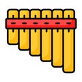Pan flute vector design in trendy style, isolated on white background Royalty Free Stock Photo