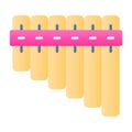 Pan flute vector design in trendy style, isolated on white background Royalty Free Stock Photo