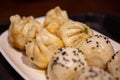 Pan-fried buns with stuffed pork Royalty Free Stock Photo