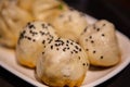 Pan-fried buns with stuffed pork Royalty Free Stock Photo