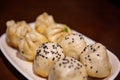 Pan-fried buns with stuffed pork Royalty Free Stock Photo