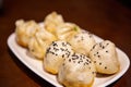 Pan-fried buns with stuffed pork Royalty Free Stock Photo