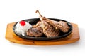 Pan-Fried Lamb Chops Royalty Free Stock Photo