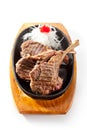 Pan-Fried Lamb Chops Royalty Free Stock Photo