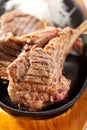 Pan-Fried Lamb Chops Royalty Free Stock Photo