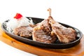 Pan-Fried Lamb Chops Royalty Free Stock Photo