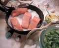 Pan Fried Salmon Fish Spicy Salt Royalty Free Stock Photo