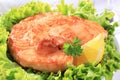 Pan fried salmon patty Royalty Free Stock Photo