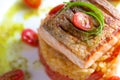 Pan fried salmon on the rice Royalty Free Stock Photo