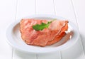 Pan fried slice of smoked ham Royalty Free Stock Photo