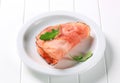 Pan fried slice of smoked ham Royalty Free Stock Photo