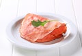 Pan fried slice of smoked ham Royalty Free Stock Photo