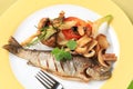 Pan fried trout Royalty Free Stock Photo