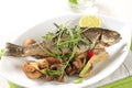 Pan fried trout Royalty Free Stock Photo