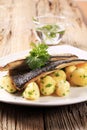 Pan fried trout Royalty Free Stock Photo