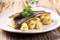 Pan fried trout Royalty Free Stock Photo