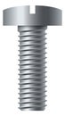 Pan head bolt. Slotted silver metal fastener