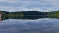 Georgia Dahlonega Reservoir A pan left to right across the Dahlonega Reservoir with reflections