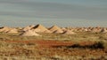 pan of mullock heaps from opal mines at coober pedy