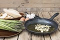 Ingredients for cooking an asparagus soup