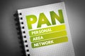 PAN - Personal Area Network acronym Royalty Free Stock Photo