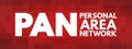 PAN - Personal Area Network acronym Royalty Free Stock Photo