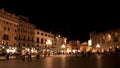 Pan from Piazza Bra to the Arena in Verona at night