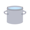 Pan, pot, saucepan icon. Kitchen tools silhouette. Vector illustration. Royalty Free Stock Photo