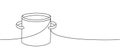 Pan, pot, saucepan one line continuous drawing. Kitchen tools continuous one line illustration. Vector minimalist linear Royalty Free Stock Photo