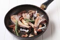 Pan-roasted lamb chops and mushrooms Royalty Free Stock Photo