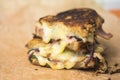 Pan roasted melting cheese sandwich Royalty Free Stock Photo