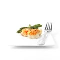 Pan Seared Scallops And Asparagus II Royalty Free Stock Photo